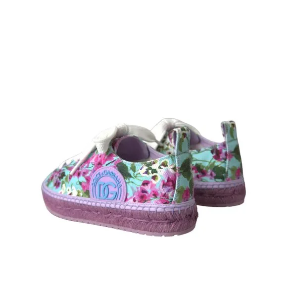 Dolce & Gabbana Multicolor Canvas Floral Espadrilles Sneakers Shoes - Picture 4 of 9